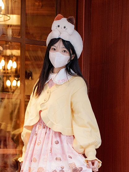 White Cute Kitty  Plush Hat