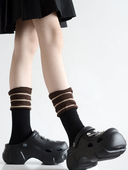 Fake Design Pattern 4 Two-Pieces Socks Striped Colors