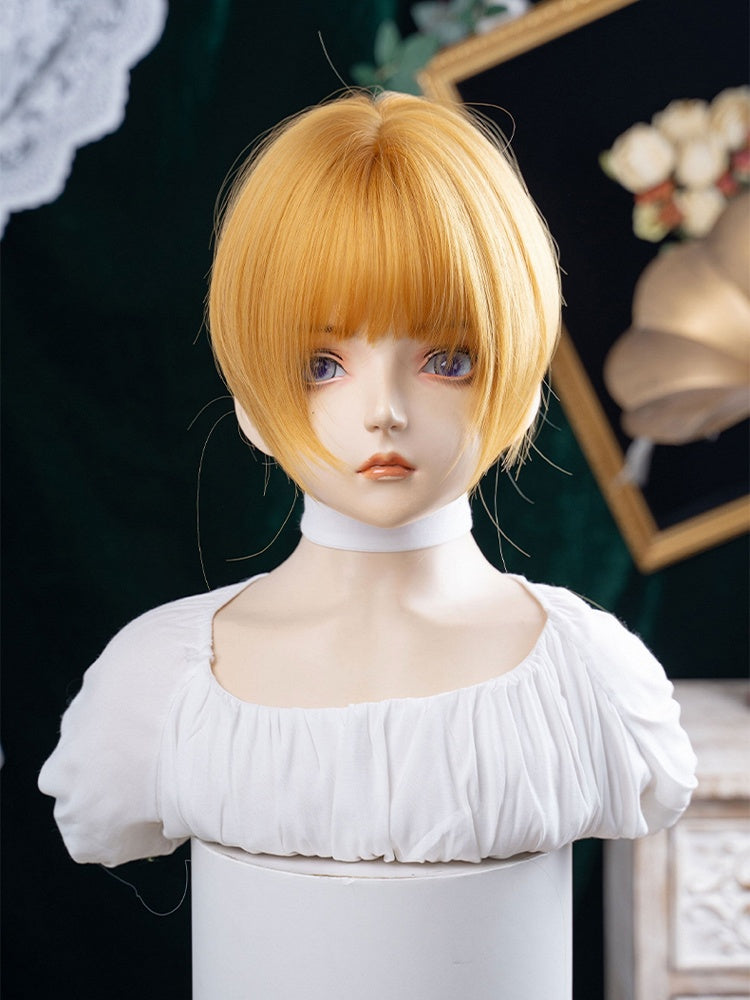 Synthetic Wig Length Ponytail Yellow Double 30CM Claw Clips With