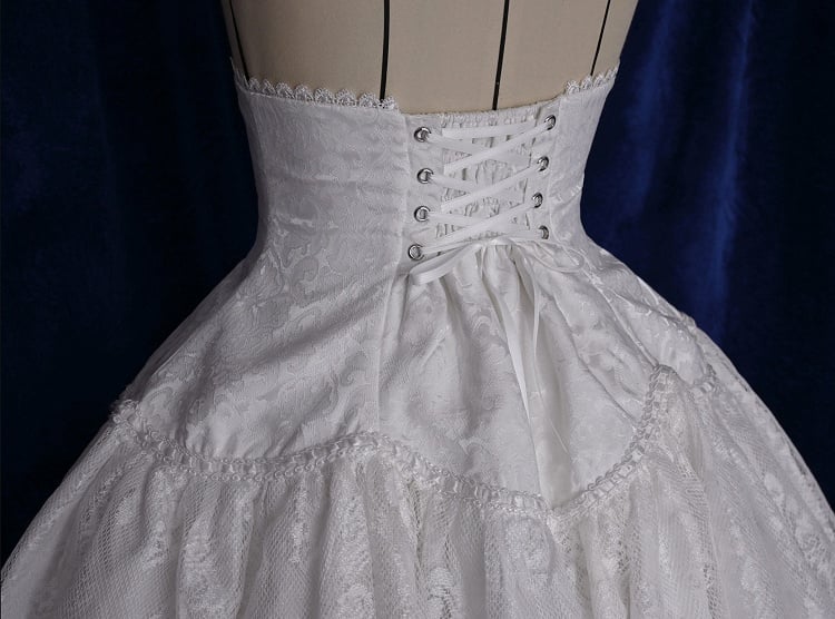 ウエストハイショートバージョンロリータゴシックスカートホワイトアンダースーパーバスト