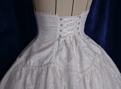 ウエストハイショートバージョンロリータゴシックスカートホワイトアンダースーパーバスト