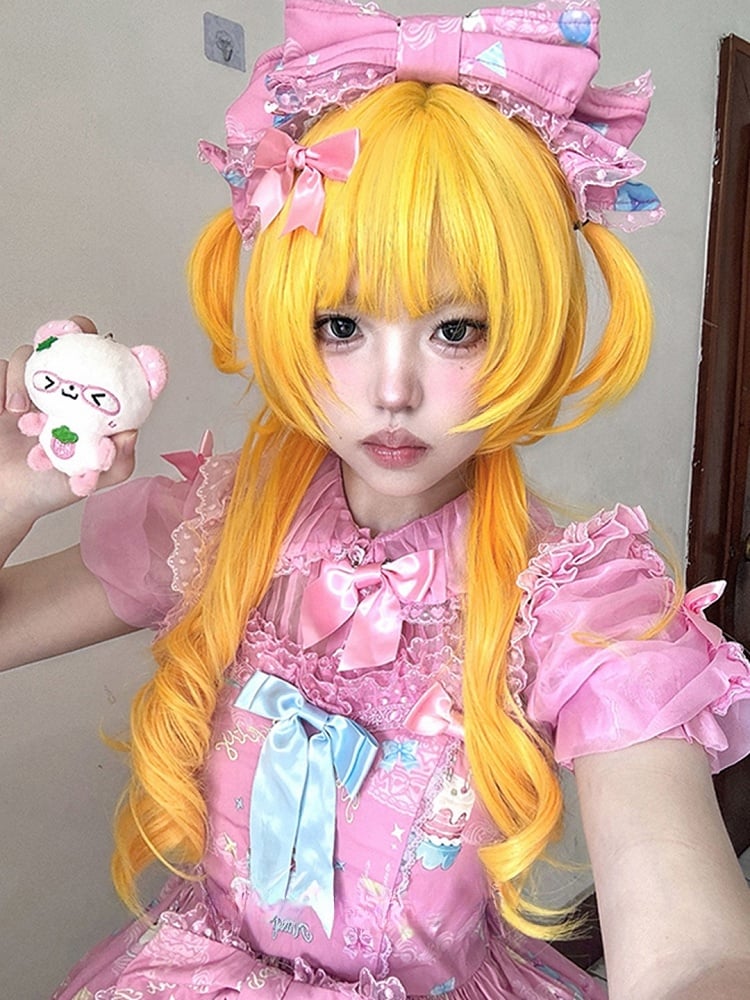 Wig Blonde Jellyfish 70cm Curly Haircut