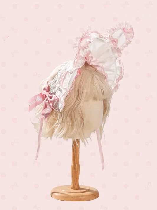 Motorhaube / Lolita Ohren Hase Braun Süß Rosa Blau