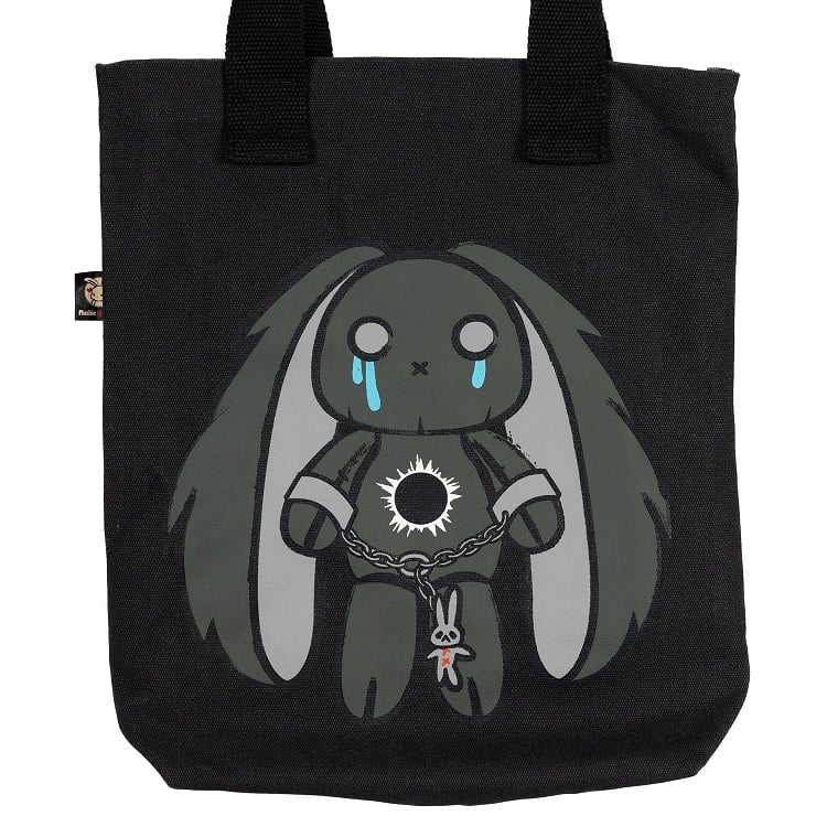 A Two Plush Bunny Guro Crying Masks Detachable Gray Kawaii with Bag Canvas
