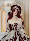 Große schwarze Hanayome Lolita / roter Hut weiß