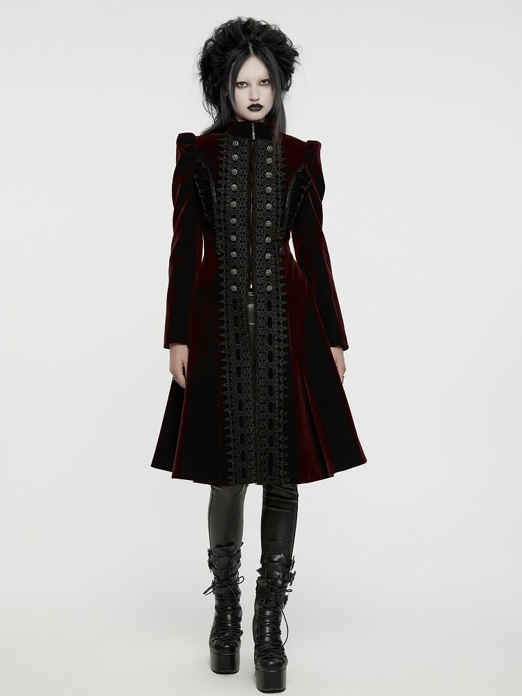 Red Black Goth Gorgeous Coat Symmetric