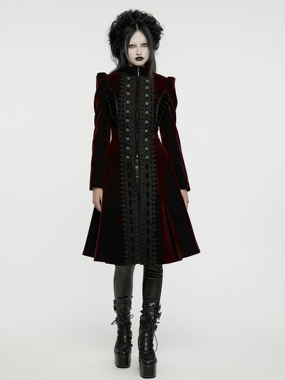 Red Black Goth Gorgeous Coat Symmetric