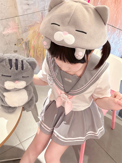 Design Neckline JK Kitty Gray and White Sailor Collar Uniform