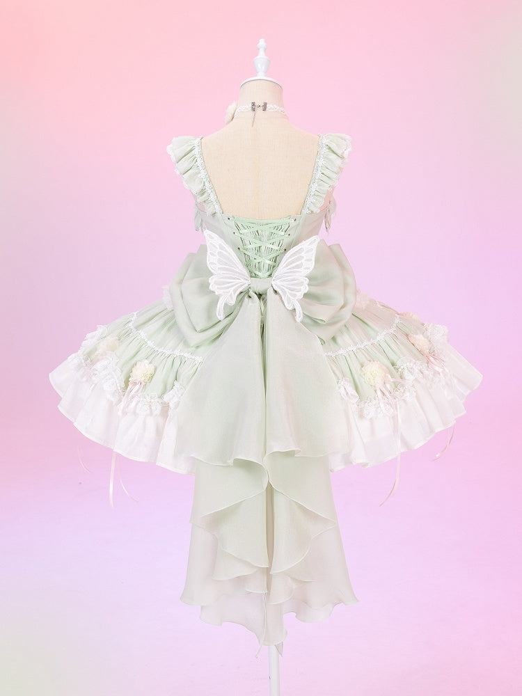 Light Green Butterfly Big Bow Train - Decorated - DevilInspired Exclusive Collection
