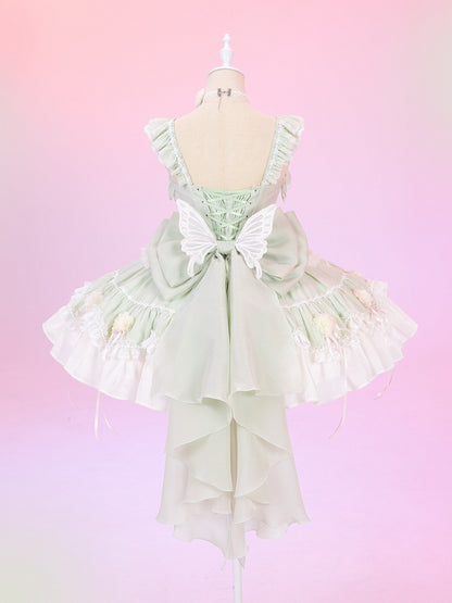 Light Green Butterfly Big Bow Train - Decorated - DevilInspired Exclusive Collection