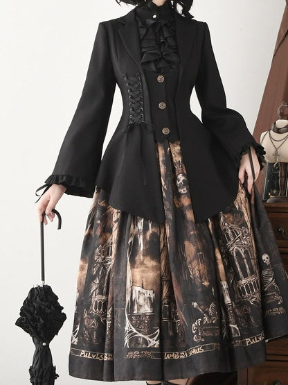 Black Pemberley Estate Lace-Up Vintage Jacket