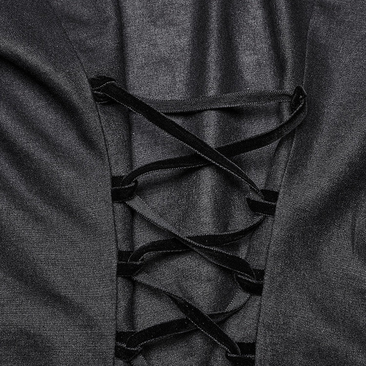 Shirt Goth Lantern Sleeves Black Pleated Visual
