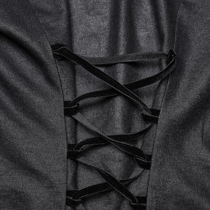 Shirt Goth Lantern Sleeves Black Pleated Visual