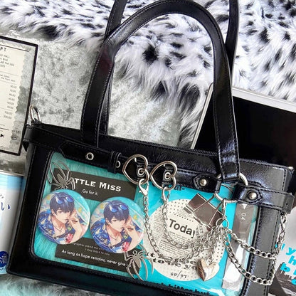 Tasche Schwarz Ketten Schulter Abnehmbare Ita