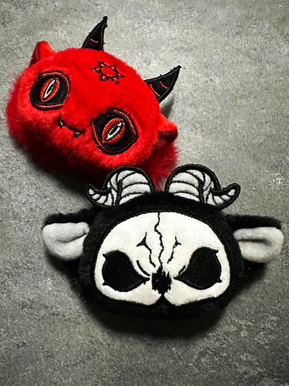 Black Gothic Hairclip Grim and Plush Reaper White