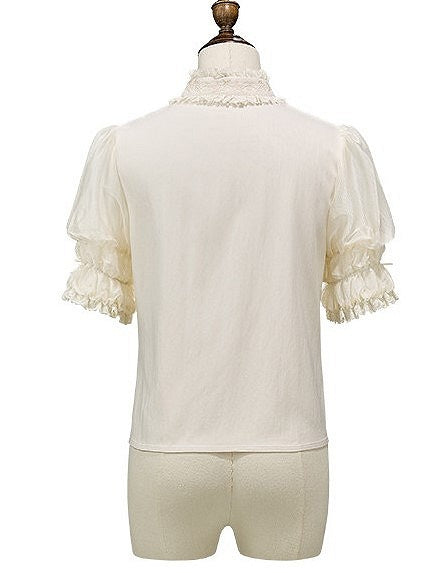Cuffs Collar and with Beige Blouse Lace Lolita