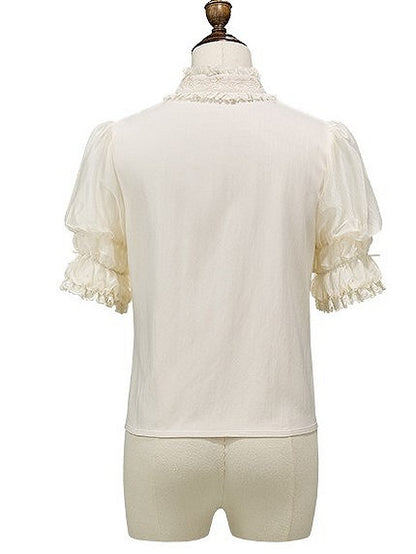 Cuffs Collar and with Beige Blouse Lace Lolita