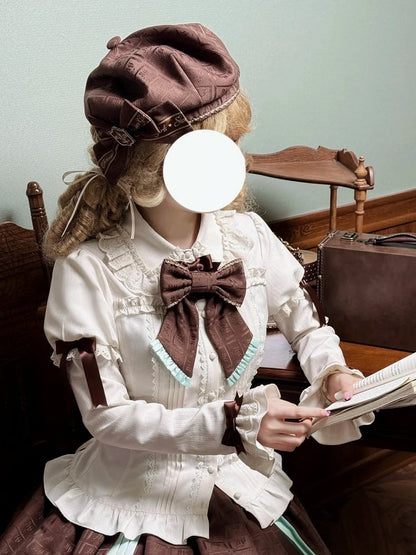 Lolita Chocolate Bowknot with Brown Beret
