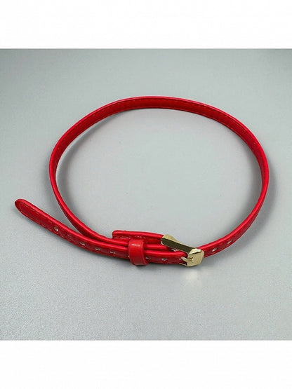Red Choker with Metal Buckle Accent - YSHXS