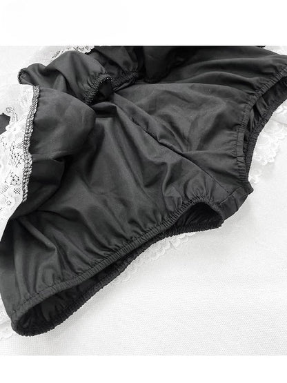 かわいいスカート ブラックホワイトトリム ビタースイート レース ティアード