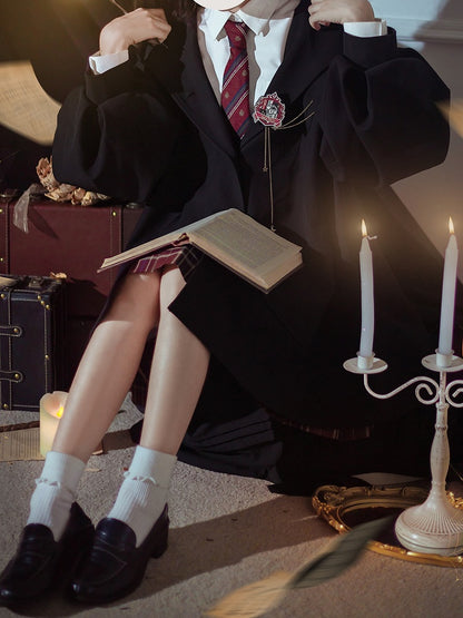 Normal/Verdicken und für den Winter Schwarze Version Herbst Preppy Vintage Kapuzenmantel