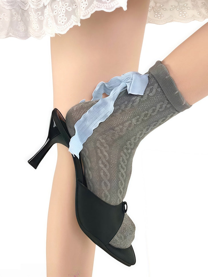 Knit 4 Socks Bow-Decorated Colors