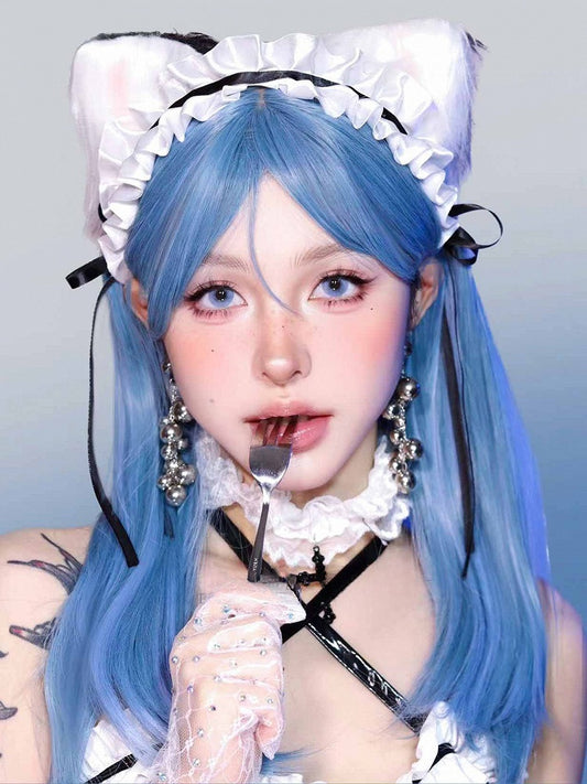 前髪ストレートウィッグ 長さ60cm ブルーエア付き