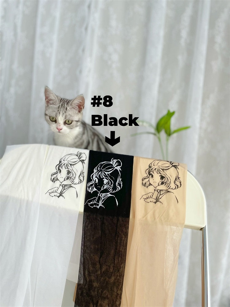 9 Options Lolita Print Tights