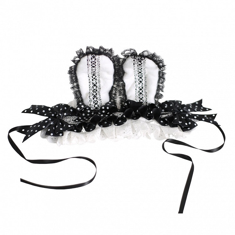 7-Color Lolita Dot Bunny Ear Design) (Polka Lace Fluffy Hairbands