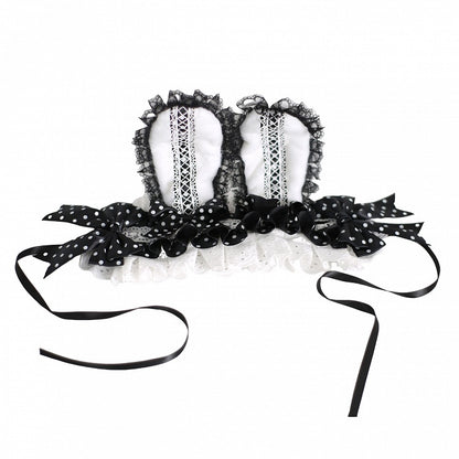 7-Color Lolita Dot Bunny Ear Design) (Polka Lace Fluffy Hairbands