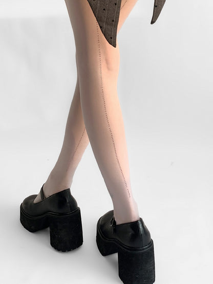 Tights Rhinestone Decorated Black/White