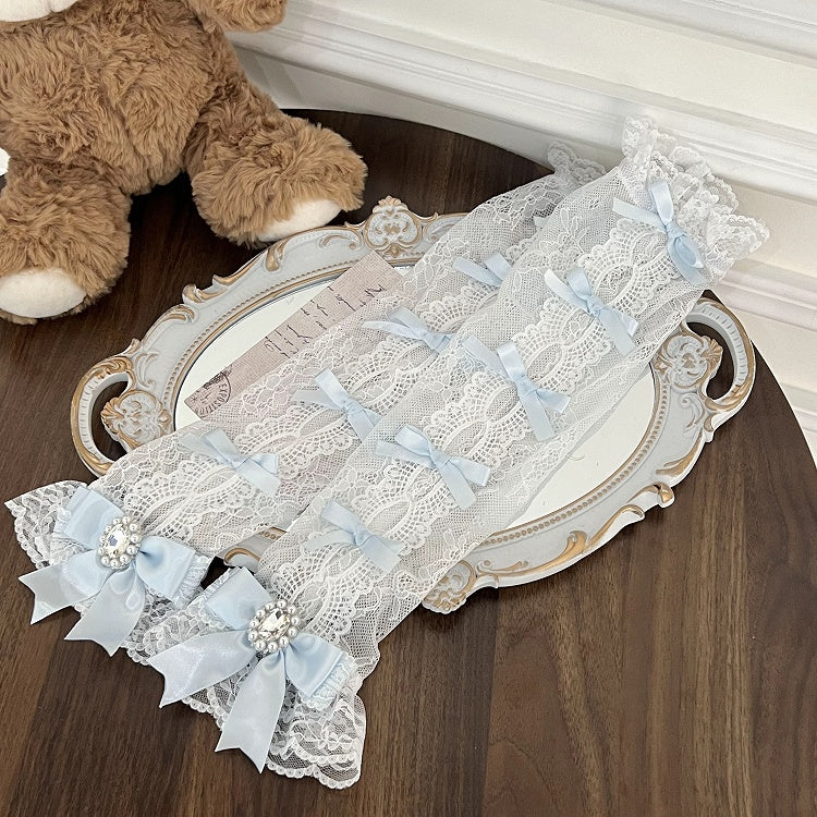 Farben Jirai Bowknot Kei Details 5 Spitzen-Handgelenkmanschetten mit