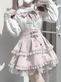 Bunny-Ear with Collar Back Blouse White Jirai Kei