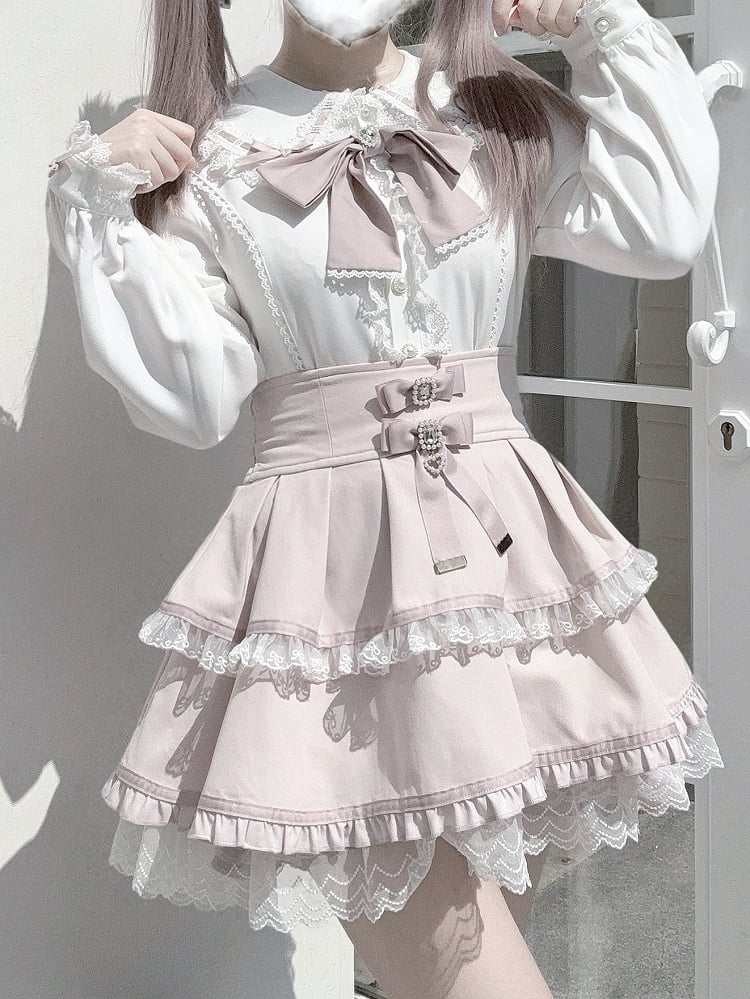 Bunny-Ear with Collar Back Blouse White Jirai Kei