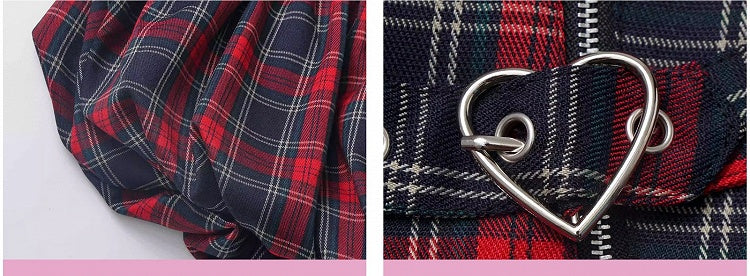 Red Plaid Bubble Skirt