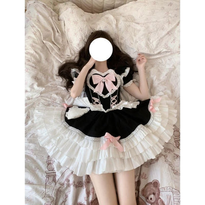 Lolita French Sweet Floral Puff Dress – Summer Princess Gown