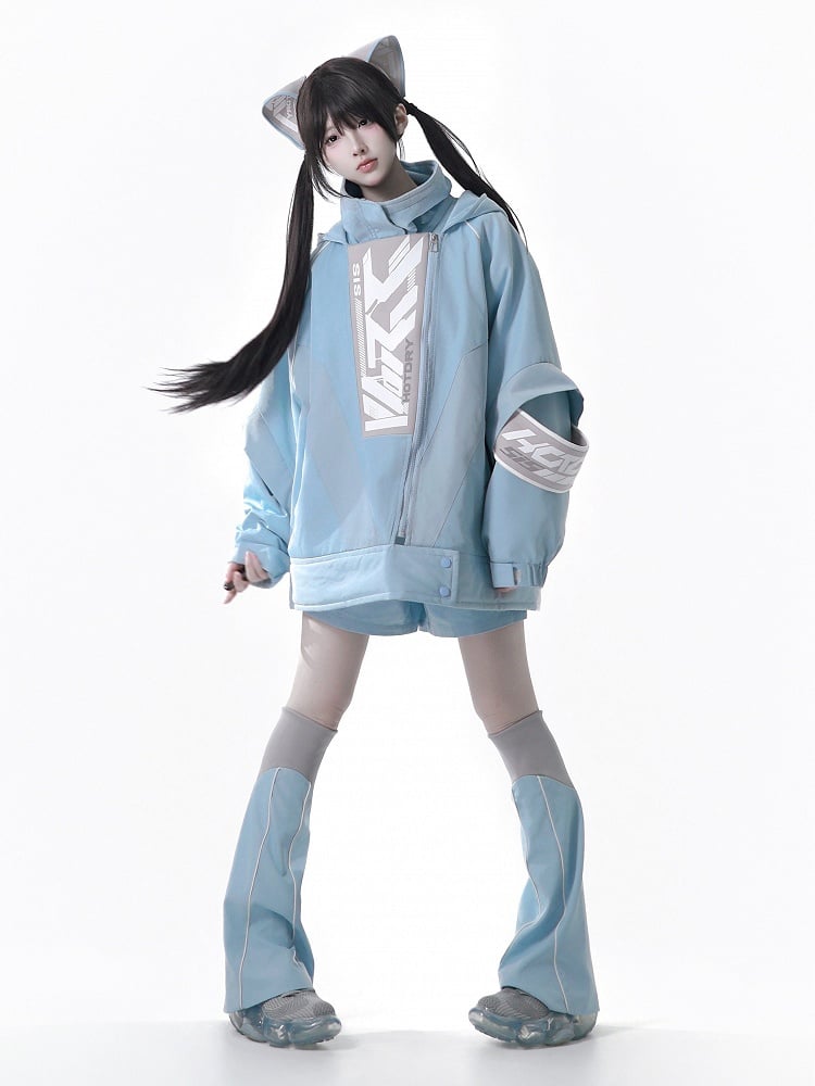 Leg Tenshi Blue Kaiwai Warmers Techwear Cyberpunk