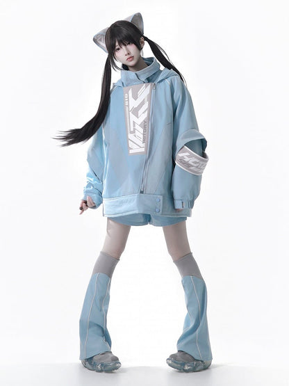 Techwear Kaiwai Cyberpunk Tenshi Shorts Blue