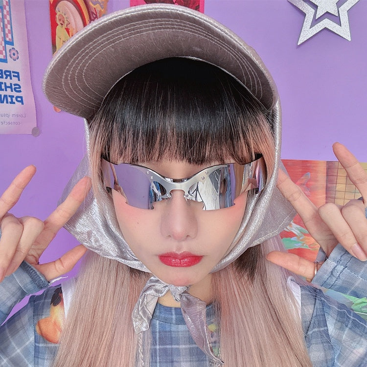 Kappe Baseball Silber Fashion Gyaru Y2K
