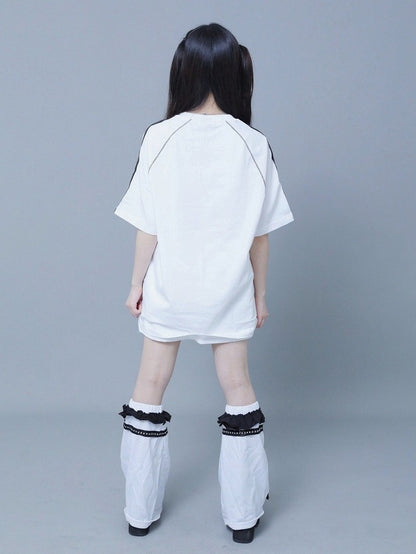 Dark Gothic Spiked White Graphic Short Sleeve Shirt - ITAMI