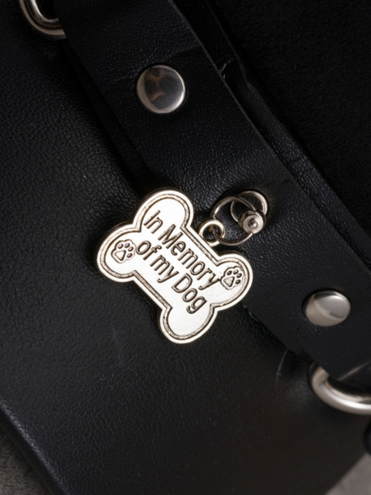 Studs Cross Beret And Bone Hat Black Gothic Details Charm