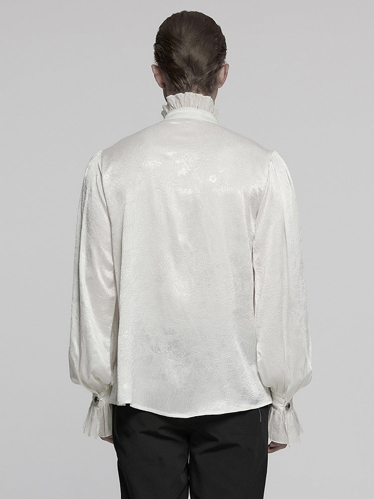 Glamorous Gothic White Men's Shirt