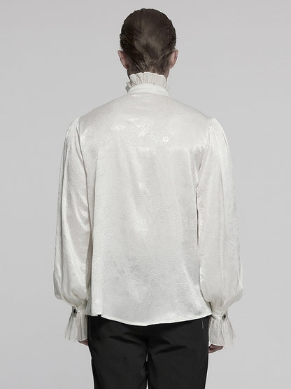 Glamorous Gothic White Men's Shirt