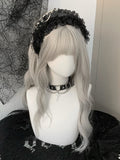 Verziertes Herz Schwarz/Weiß Dornschließe KC Ruffled