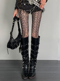 Dark Gothic Black Y2K Cutout Tights