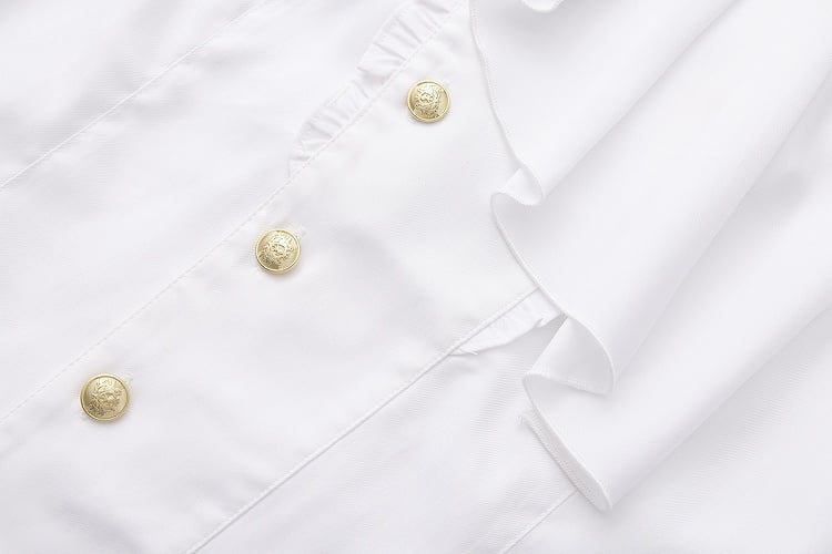 Ouji Aristocrat Lolita Jabot-Hemd im Ritterstil mit weißem Kragen