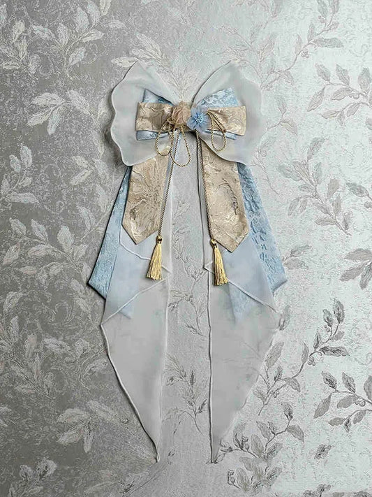 Lila Blau Kleid Accessoire Schleife Rosa Groß /