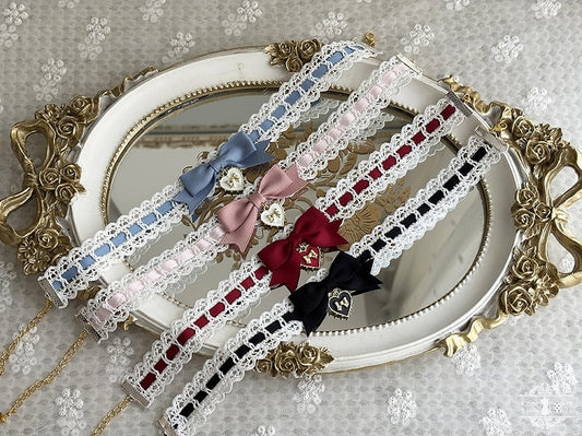 / ブラックチョーカー レッド ブルー ピンク