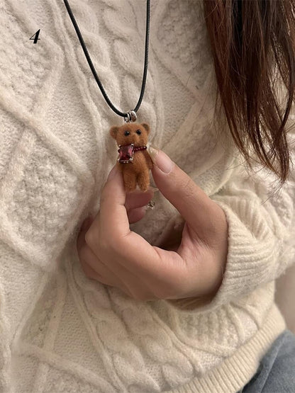 Y2K Niedliche Tier-Kordelzug-Halskette