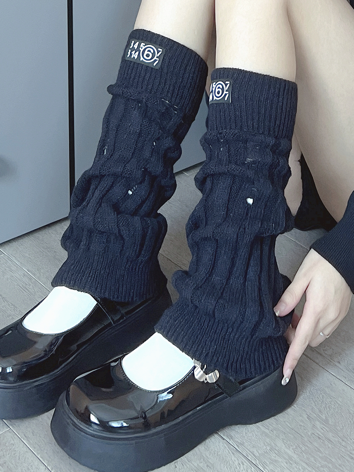 Off-white/Black Knitted Leg Warmers